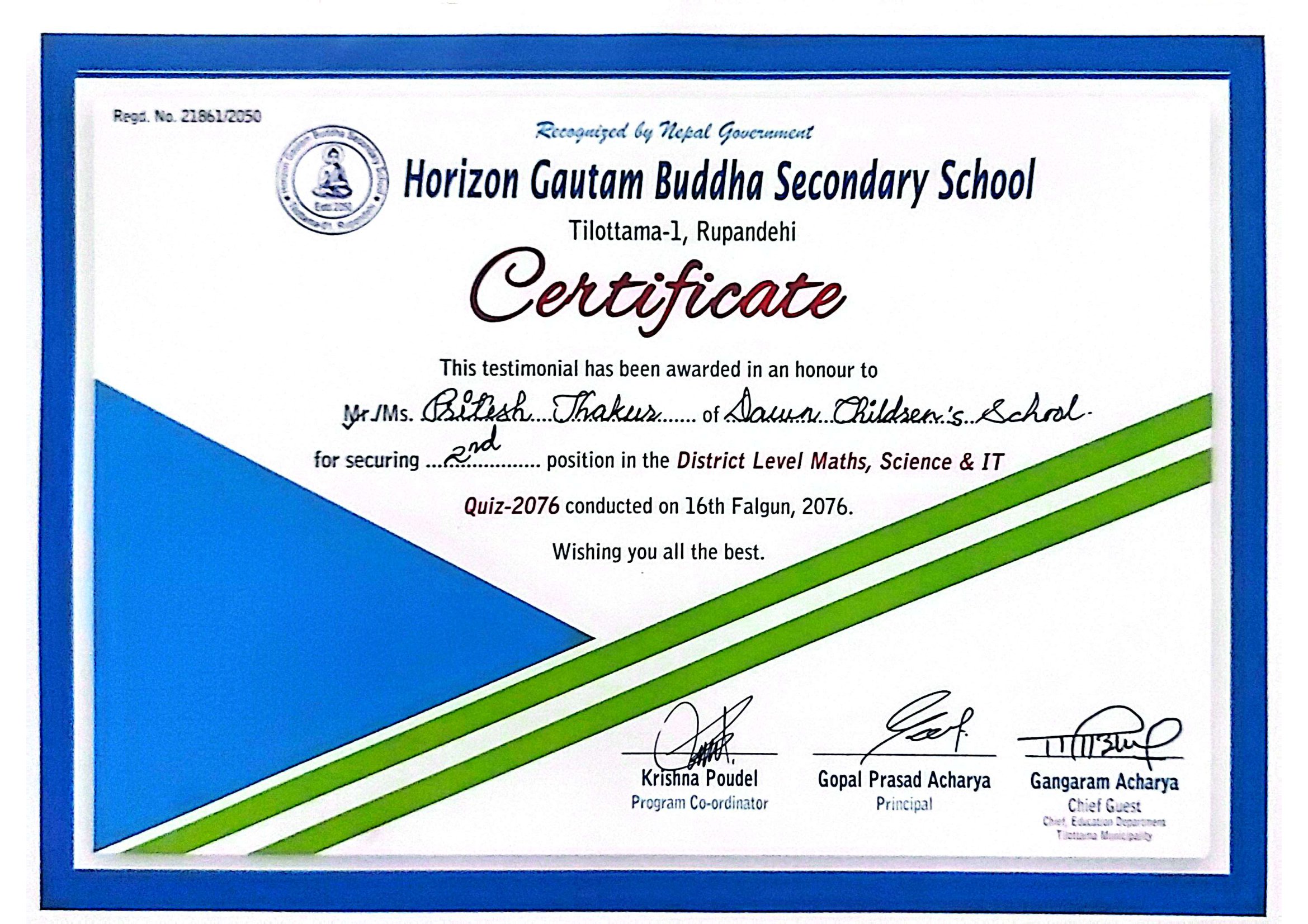 Certificate 1