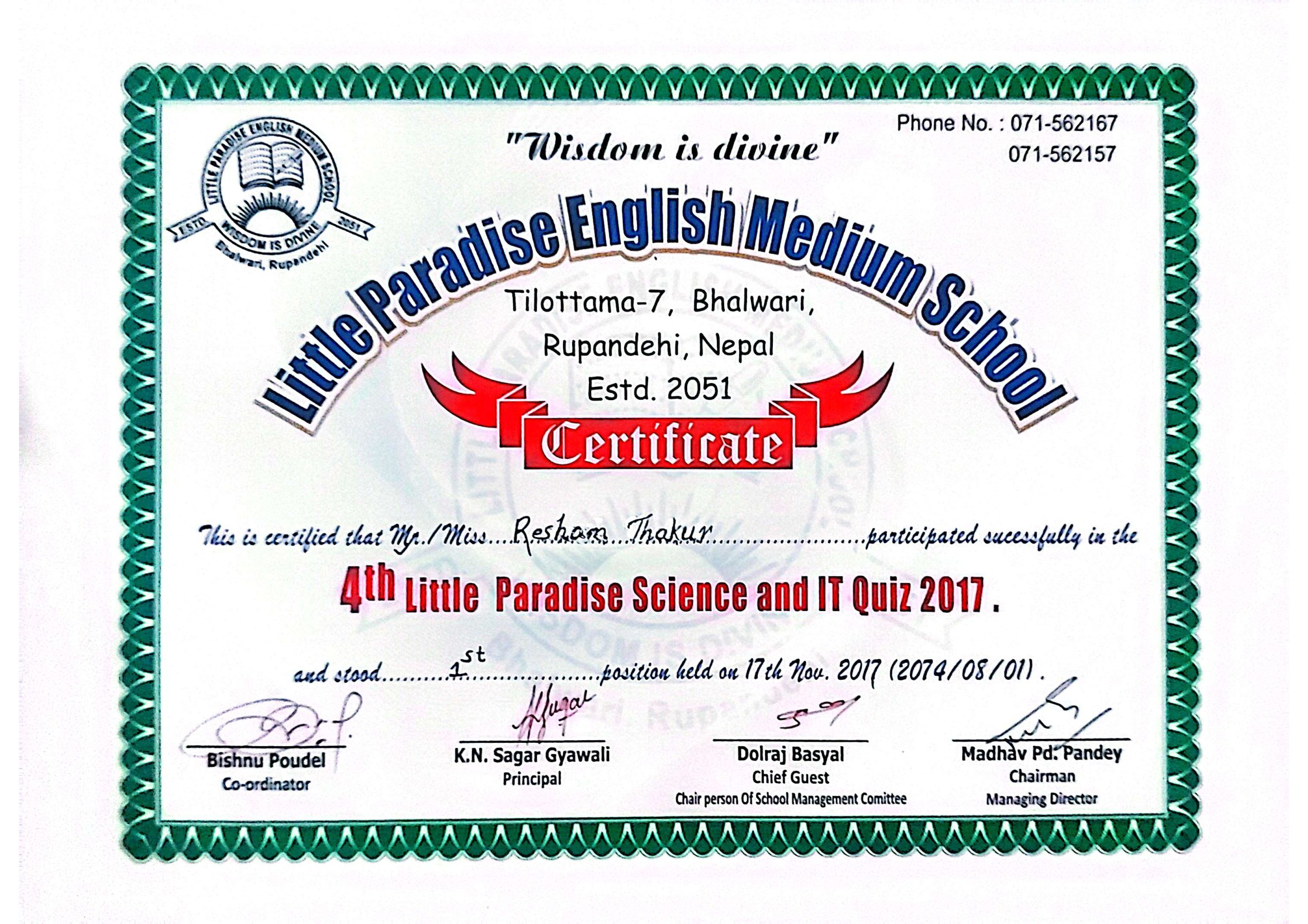 Certificate 10